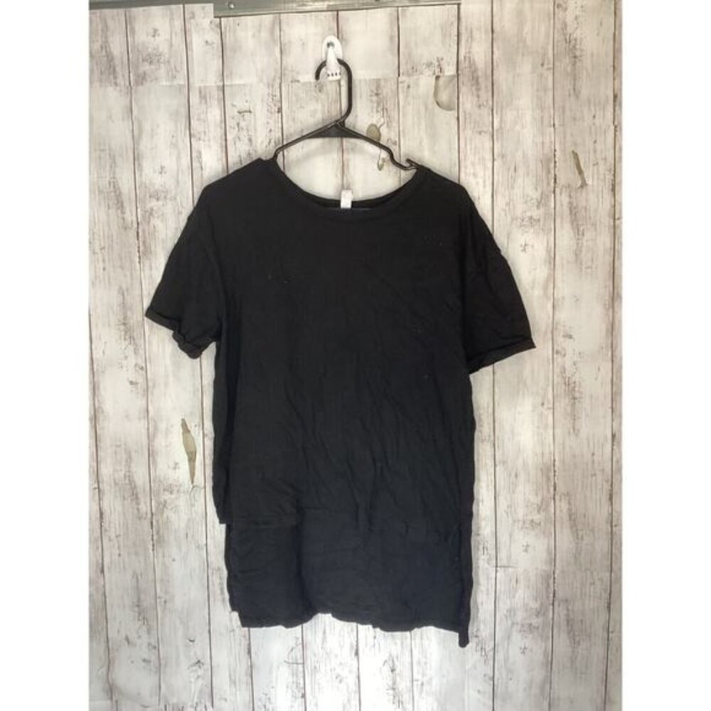 Guru Active Women's Short-Sleeve Tunic with High Low Hem Black Shirt Size Medium